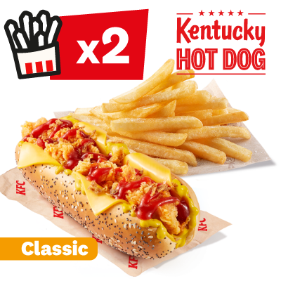 Kentucky Hot Dog Classic + duże frytki - cena, promocje, dostawa