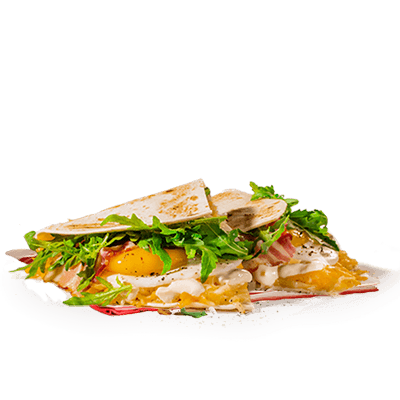 Qurrito with egg and bacon