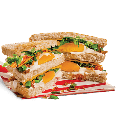 Podwójny tost z jajkiem, serem i bekonem - cena, promocje, dostawa