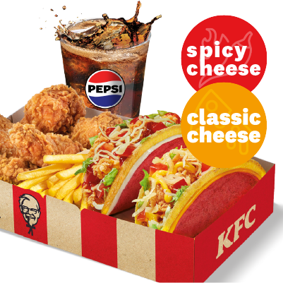 2x TACOS: CLASSIC CHEESE & SPICY CHEESE BIG BOX - price, promotions, delivery