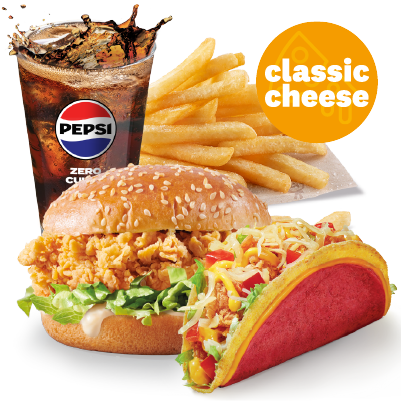 TACO CLASSIC CHEESE & ZINGER BURGER DEAL - price, promotions, delivery
