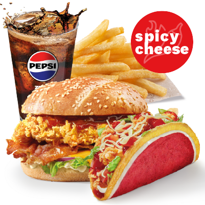 TACOS SPICY CHEESE & GRANDER BURGER DEAL - cena, promocje, dostawa