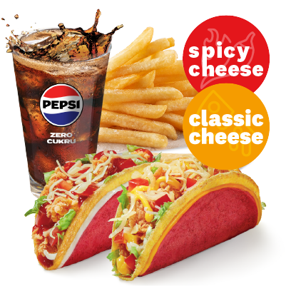2x TACOS: CLASSIC CHEESE & SPICY CHEESE MENU - price, promotions, delivery