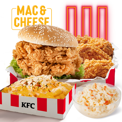 Podwójny Zinger Burger Big Box z Serowym Macaroni Snack Box - cena, promocje, dostawa