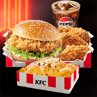 Zinger Burger big Box with Mac&Cheese Snack Box - price, promotions, delivery