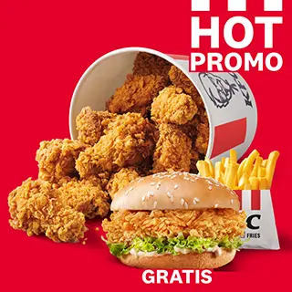 KUBEŁEK 15 Hot Wings + ZINGER GRATIS