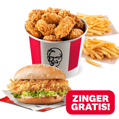 BUCKET 15 Hot Wings + ZINGER FOR FREE