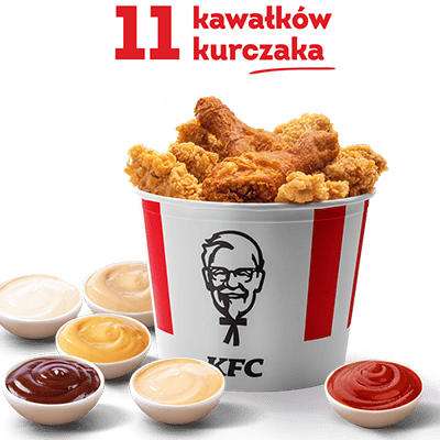 Wtorkowy Kubełek: 11 kawałków + 6x sos