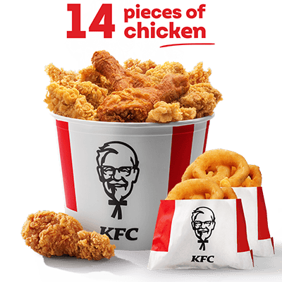 Tuesday Bucket: 14 pieces + 10x Onion Rings