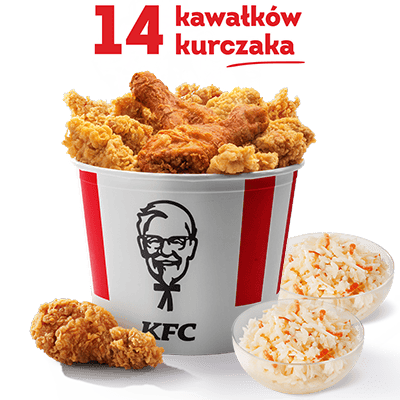 Wtorkowy Kubełek: 14 kawałków + 2x Coleslaw