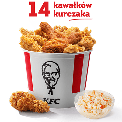 Wtorkowy Kubełek: 14 kawałków + Coleslaw - cena, promocje, dostawa