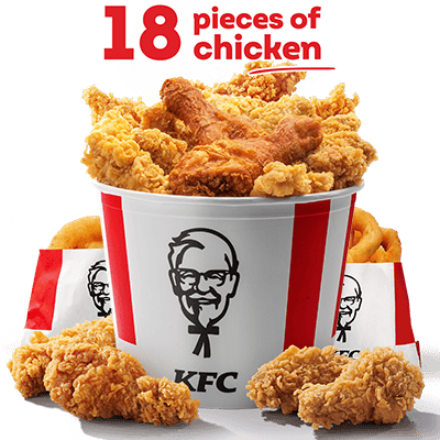 Tuesday Bucket: 18 pieces + 10x Onion Rings