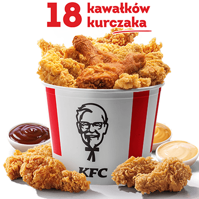 Wtorkowy Kubełek: 18 kawałków + 3x sos