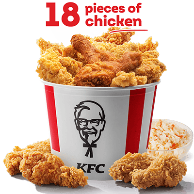 Tuesday Bucket: 18 pieces + Coleslaw