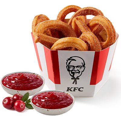 Churros Bucket 12 pcs. with cranberry sauce