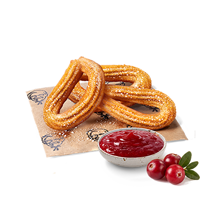 Churros 3 pcs. with cranberry sauce