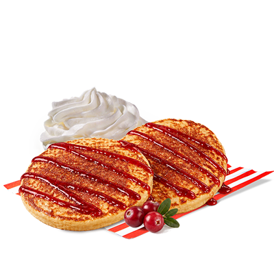 Pancakes 2 pcs. with cranberry sauce and whipped cream