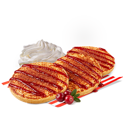 Pancakes 3 pcs. with cranberry sauce and whipped cream