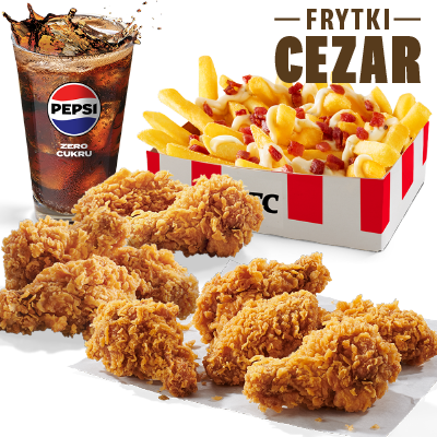 Zestaw Hot Wings z frytkami Cezar
