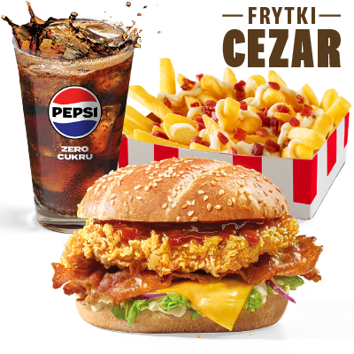 Zestaw Grander Burger z frytkami Cezar