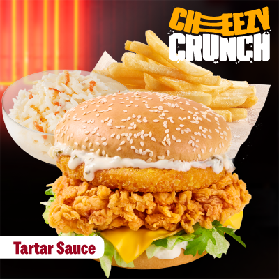 Cheezey Crunch Burger Tatar Menu