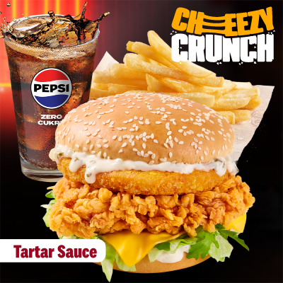 Cheezey Crunch Burger Tatar Menu