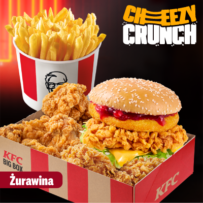 Cheezy Crunch Burger Żurawinowy Big Box XL