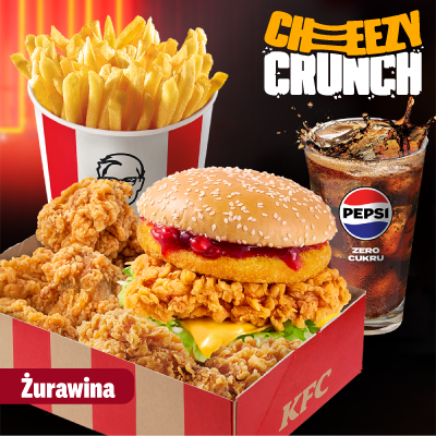 Cheezy Crunch Burger Żurawinowy Big Box XL