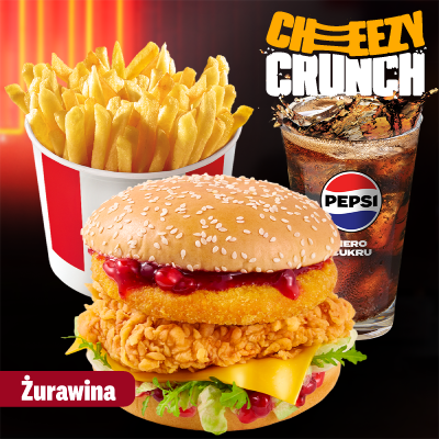 Zestaw XLCheezy Crunch Burger Żurawinowy