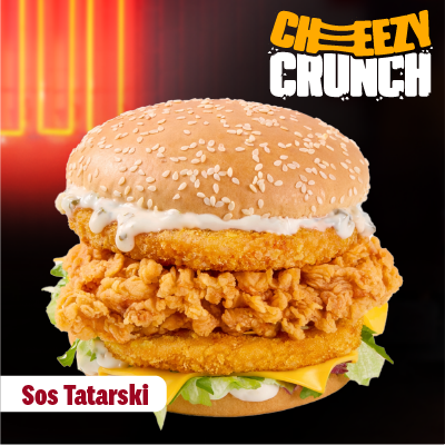 Podwójny Cheeze Crunch Burger Tatarski