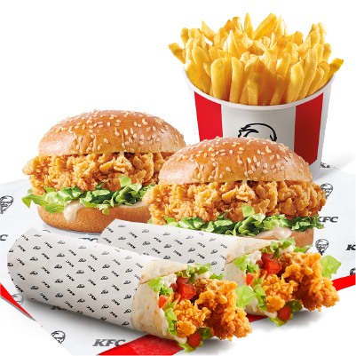 2x Zinger Burger + 2x Twister + Bucket of Fries