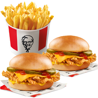 2x Cheeseburger + Kubełek Frytek