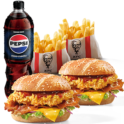2x Grander + 2x Cheeseburger + Duże Frytki + Butelka Pepsi 0,85l