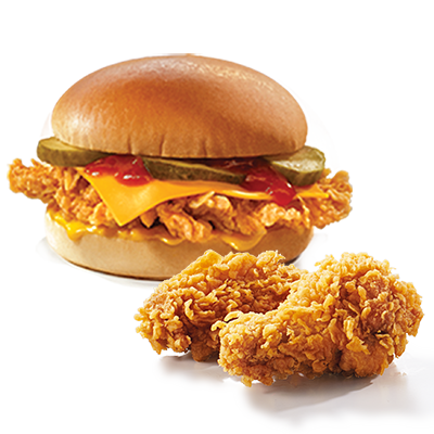 Cheeseburger + 2x Hot Wings