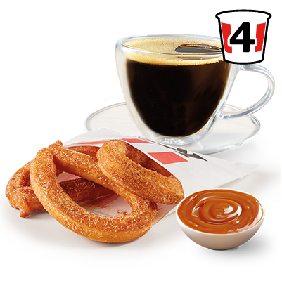 3x Churros z wybranym Sosem + Dowolna Kawa 200 ml