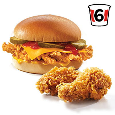 Cheeseburger + 2x Hot Wings