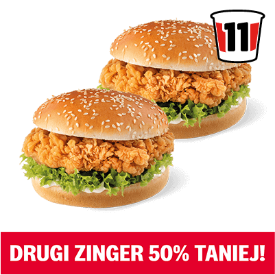 Zinger Burger + Drugi Zinger Burger 50% Taniej