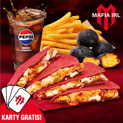 Mafia IRL Qurrito Menu  & 4 Black Cheese Snacks & Cards