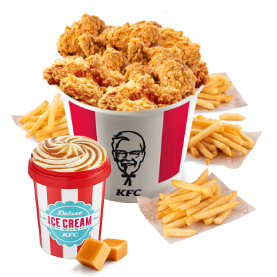 Kubełek 50 Hot Wings + lody Ice Cream Deluxe 460ml