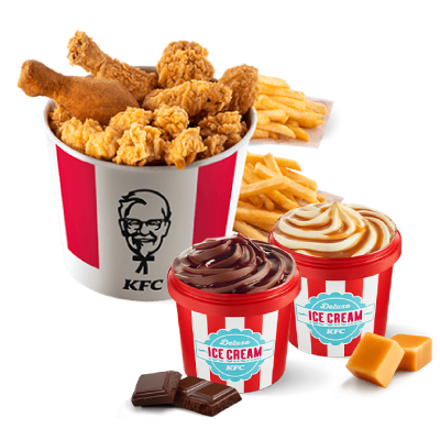 Best of KFC for 2 Bucket + 2x Ice Cream Deluxe 150ml