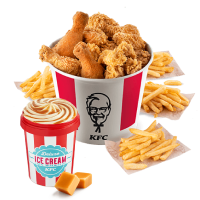 Kubełek Best of KFC dla 2 osób + lody Ice Cream Deluxe 460ml