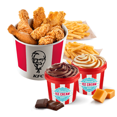 Kubełek Classic + 2x lody Ice Cream Deluxe 150ml