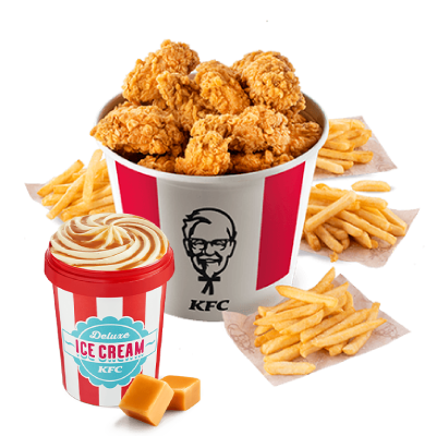 Kubełek 30 Hot Wings + lody Ice Cream Deluxe 460ml