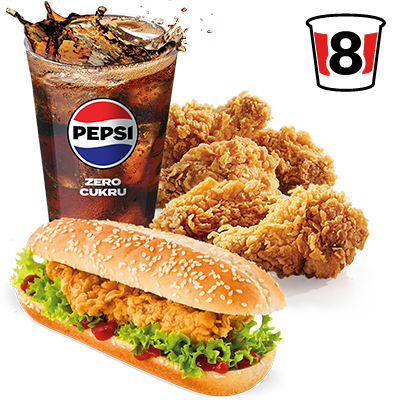 Longer + 5 Hot Wings + Wielka Dolewka