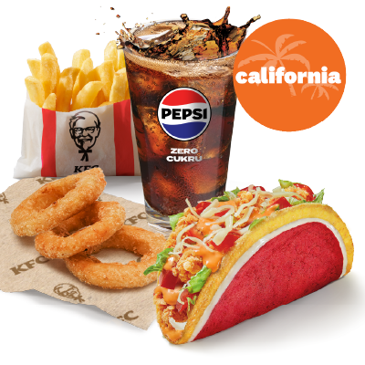Tacos California & Fries & 3x Onion Rings & Refill