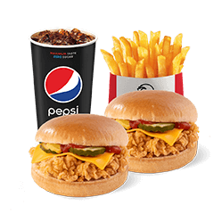 2x Cheeseburger + Fries + Refill - price, promotions, delivery