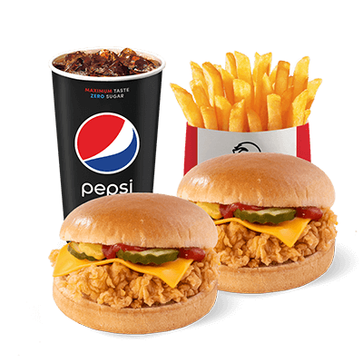 2x Cheeseburger + Frytki + Wielka Dolewka - cena, promocje, dostawa