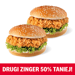 1x Zinger + second Zinger 50% OFF! - price, promotions, delivery