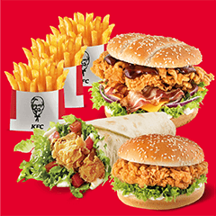 Twister + Zinger + Grander + 3x Fries - price, promotions, delivery