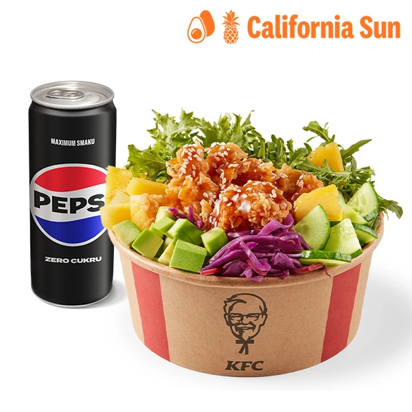 California Sun Poke Bowl z sałatą i bitesami + Napój